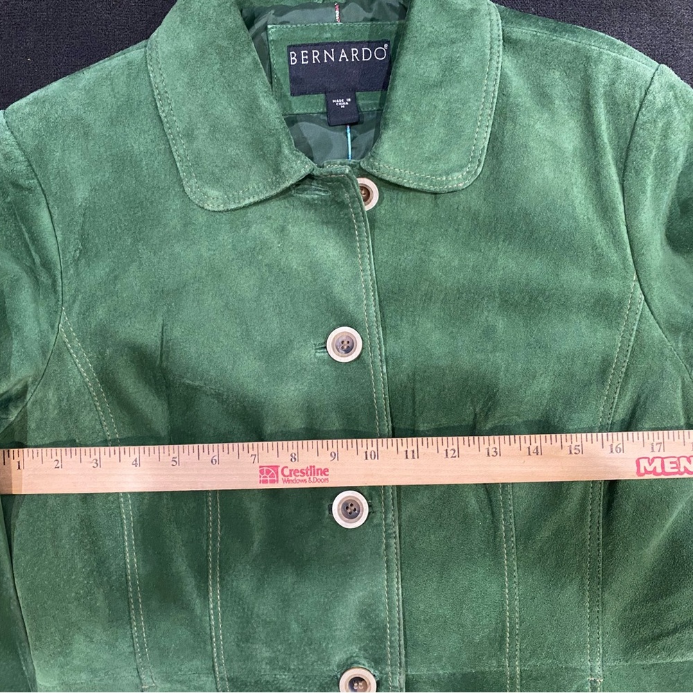 Bernardo Green Suede Button-Front Blazer - Picture 9 of 10